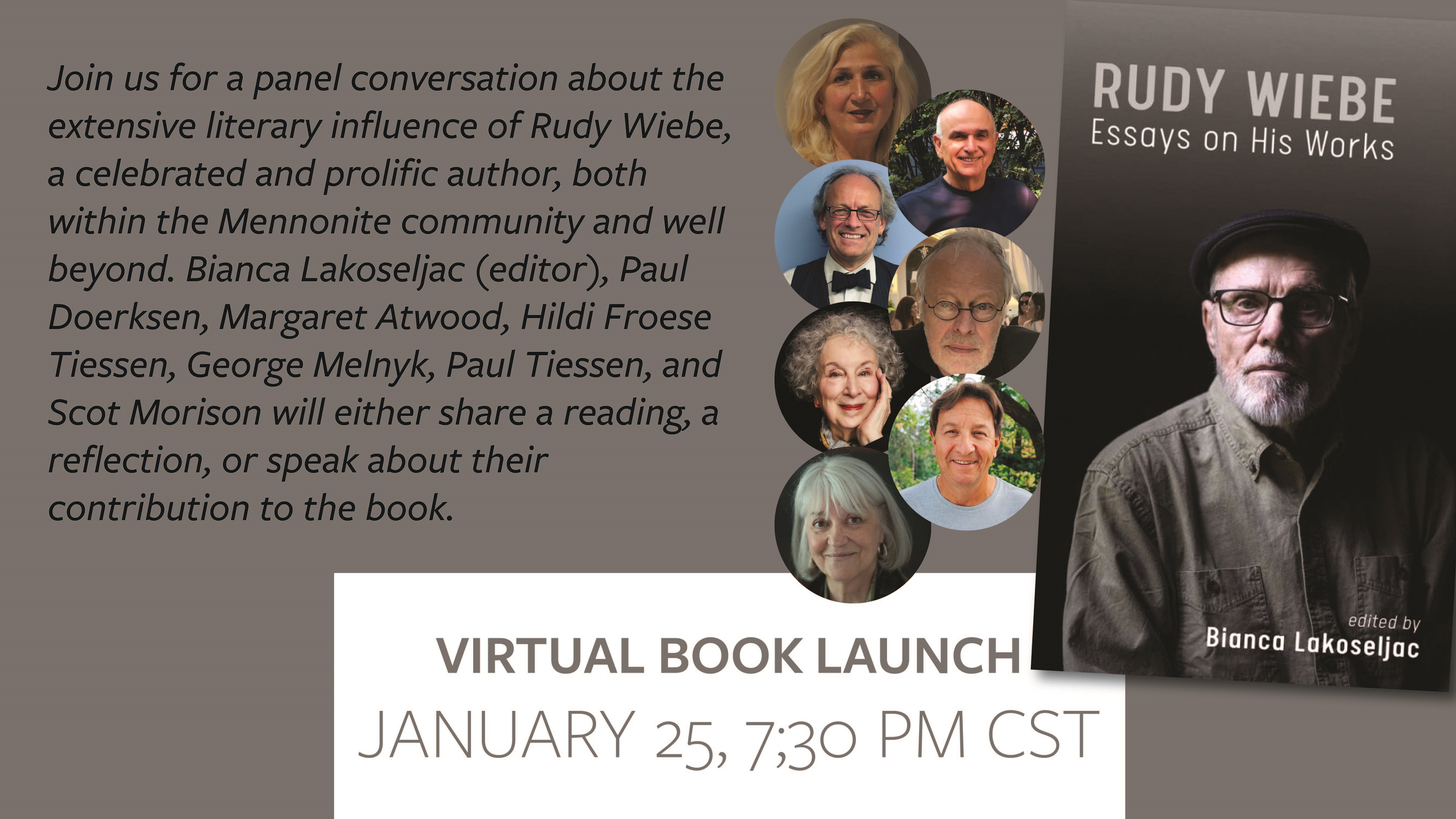 Virtual Book Launch at CommonWord Bookstore, CMU. In honour of Rudy Wiebe! Launching my collection of essays, Rudy Wiebe: Essays on His Works. In Conversation: Margaret Atwood and Rudy Wiebe. Thanks to all the contributing authors: Hildi Froese Tiessen, George Melnyk, Paul Tiessen, Scot Morison, Olga Stein, Miriam Toews, Aritha van Herk, Maureen Harris, Katherine Mary Govier, Uros Tomic, Milena Kaličanin, Myrna Kostash, John Longhurst.